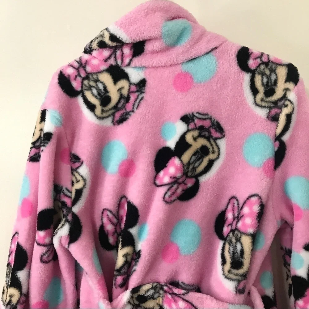 3/$15 Disney kids girls Minnie Mouse pink bathrobe size 8